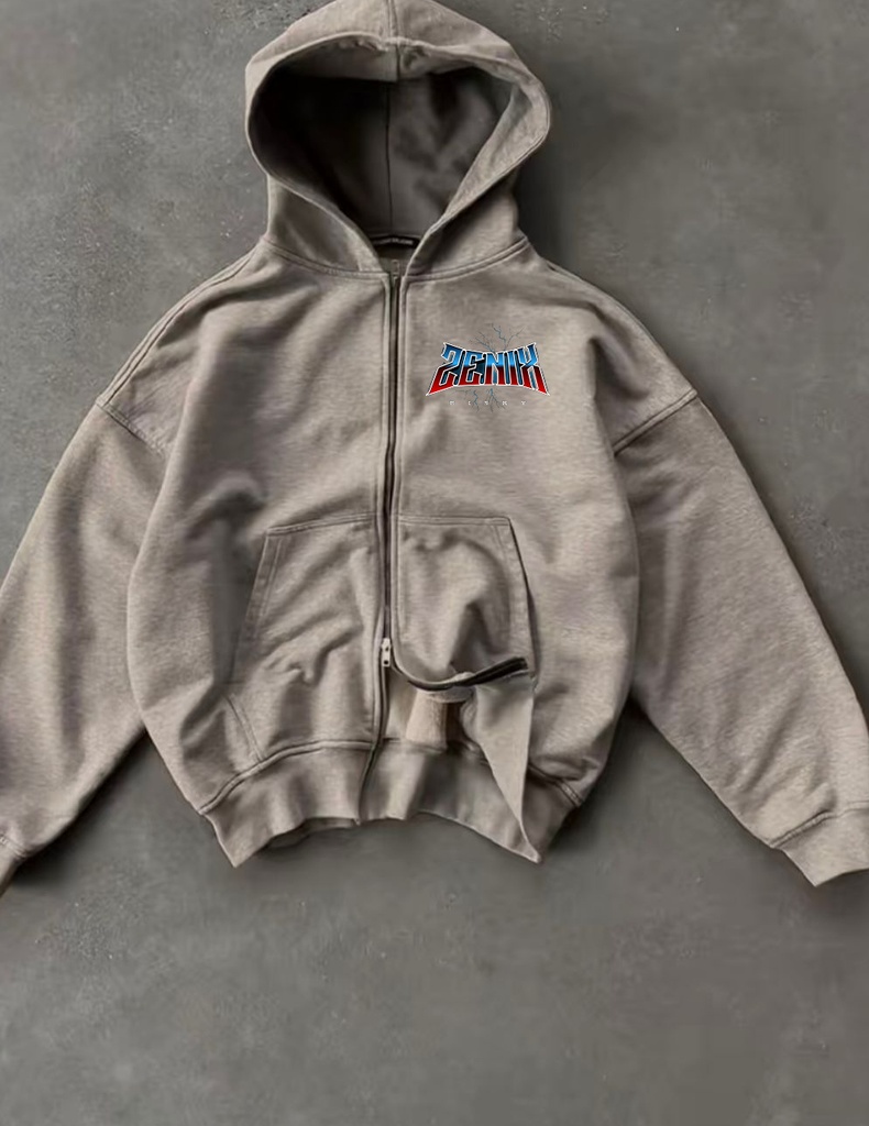 Cream full zip up hoodie