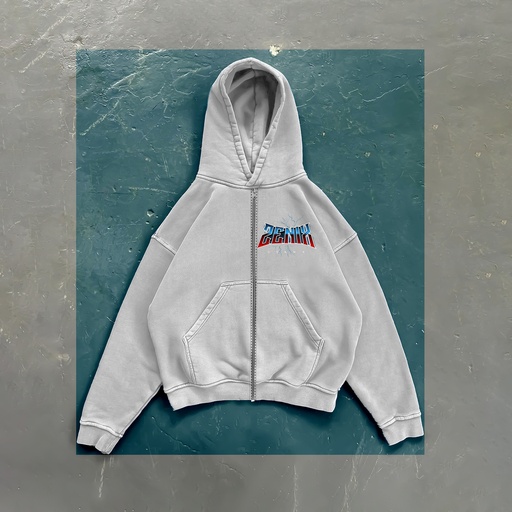 White full zip up hoodie