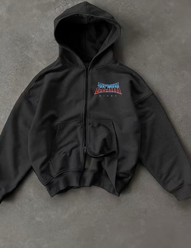 Black full zip up hoodie