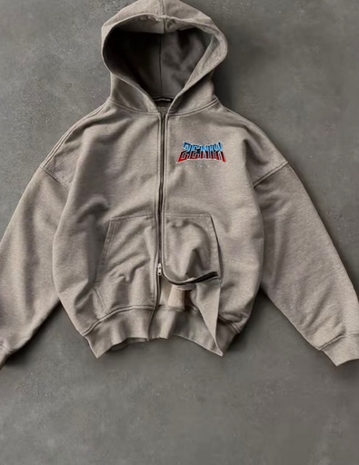Cream full zip up hoodie